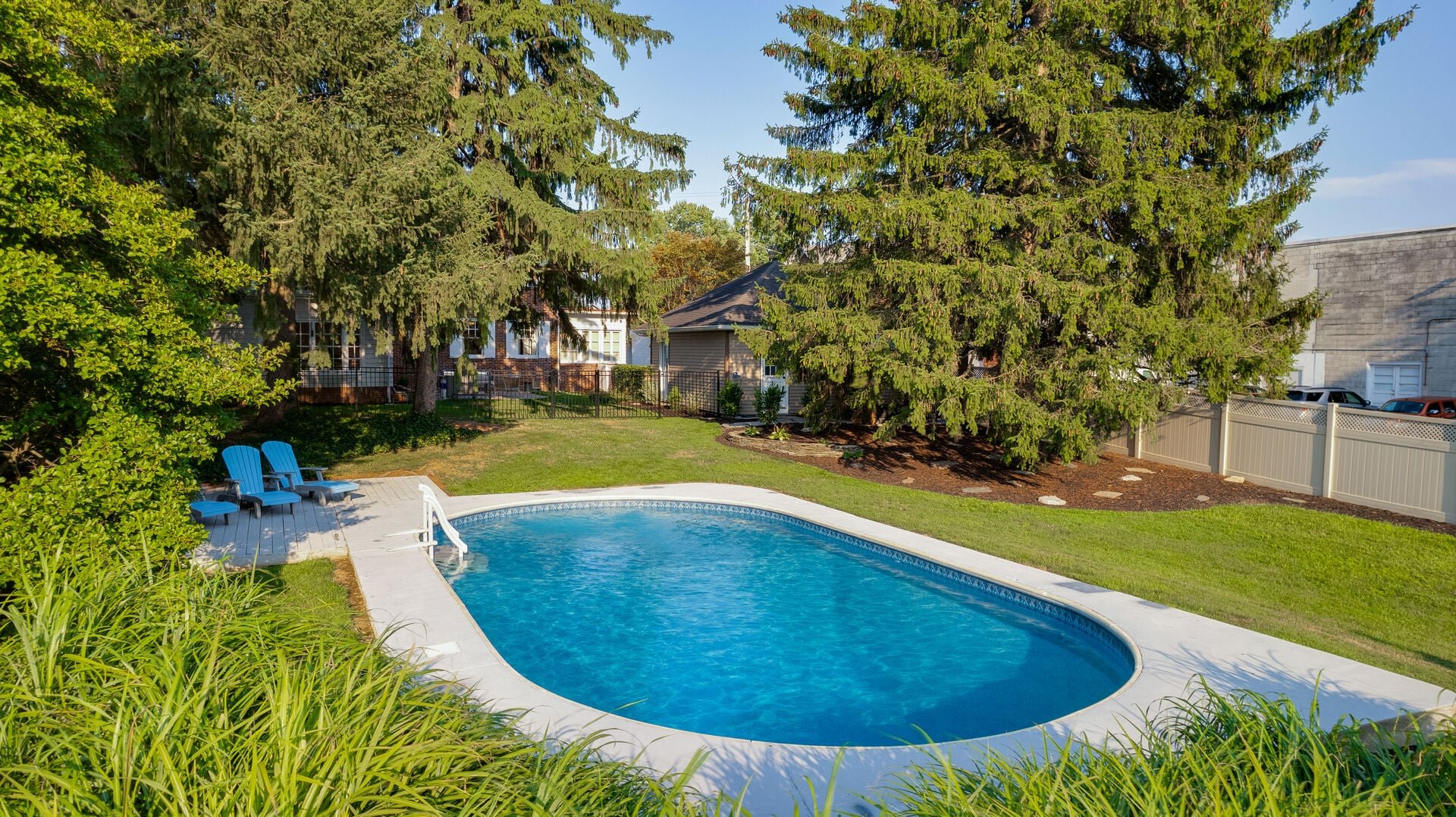 Stone walls and swimming pools at a Pennsylvania homestead built for gathering in Myerstown, PA