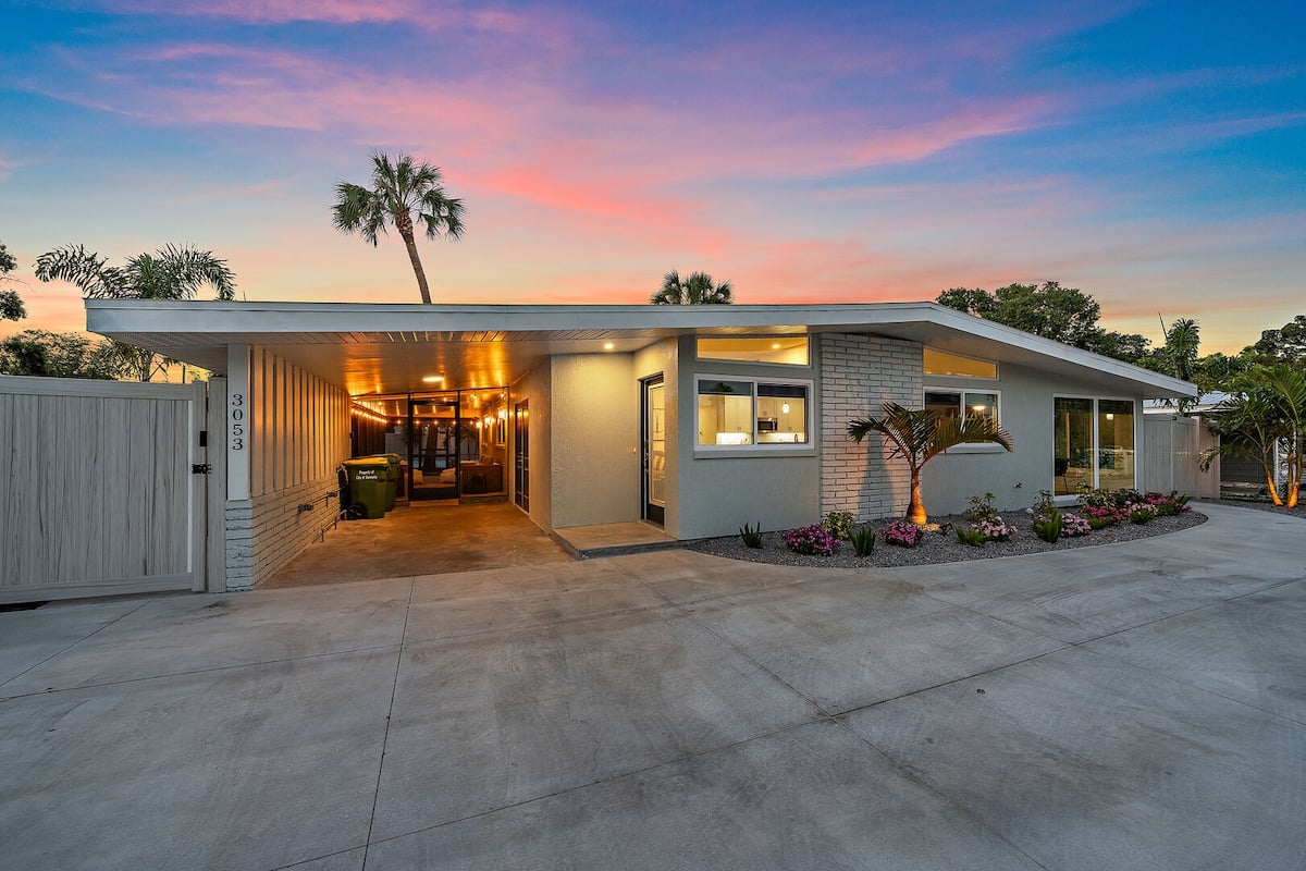 The front of the home has limited parking.