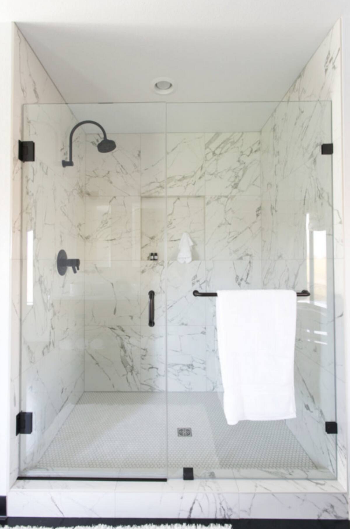 The spacious walk-in shower!