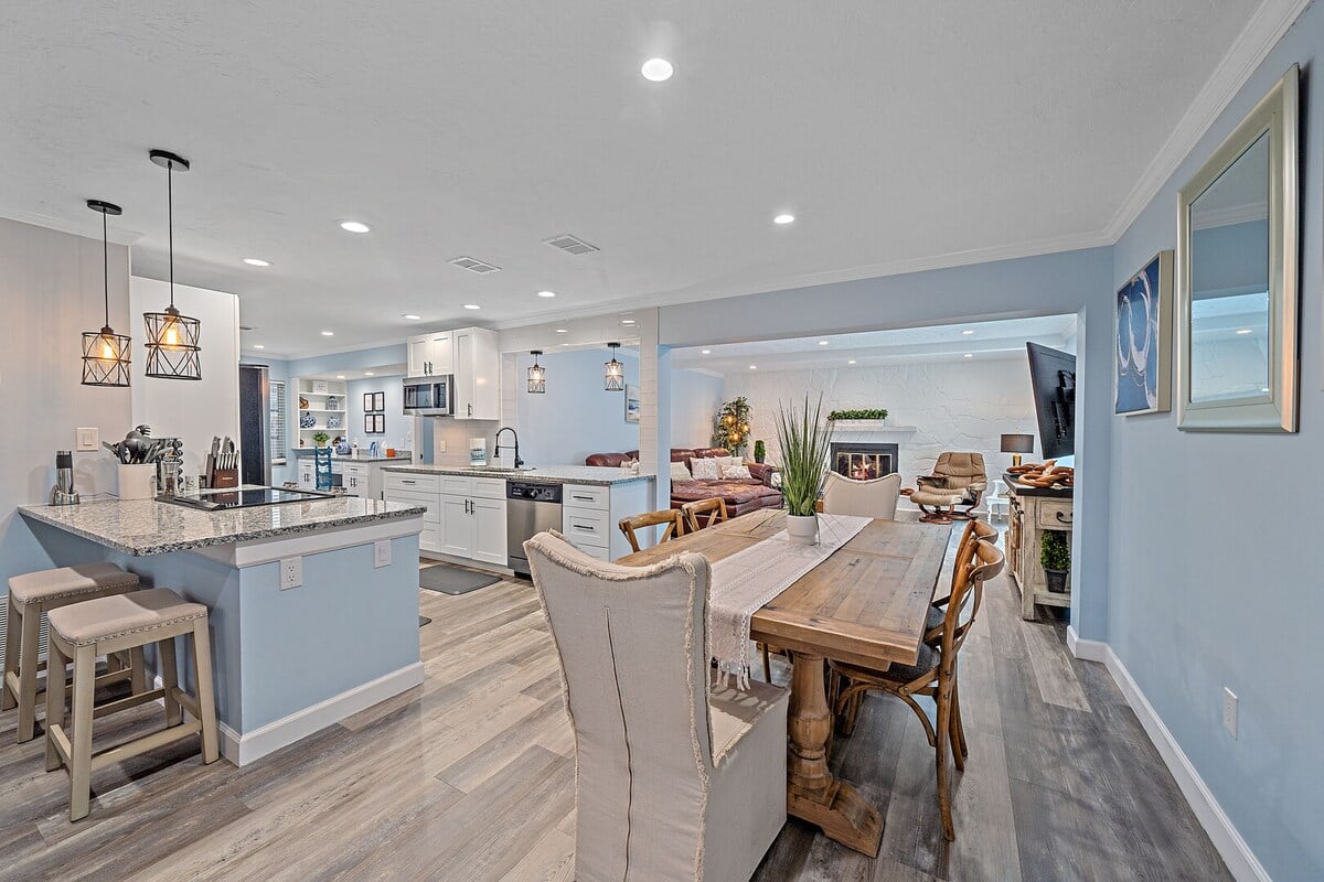 This beautiful dining table seats 6!