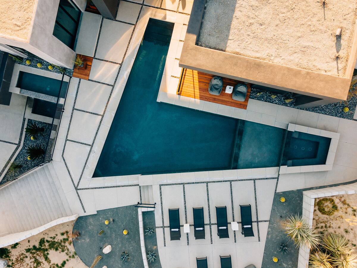 Sky view of the customized pool
