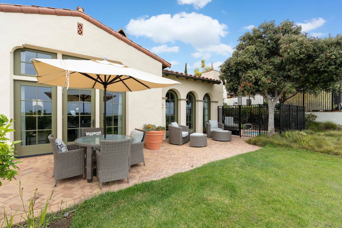 Back at home, a private backyard area on sprawling grass lines your property