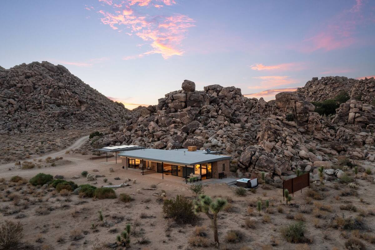 Nestled into the boulders