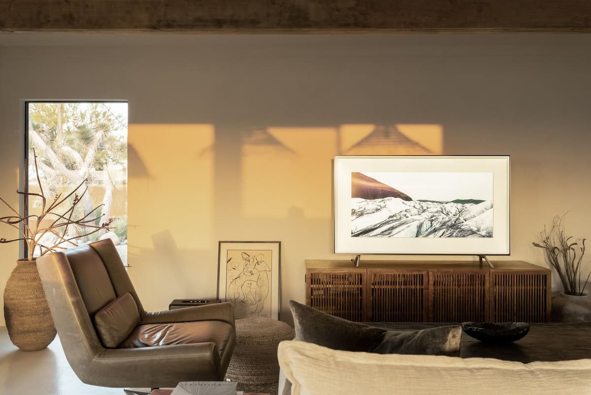 Living room features designer finishes.