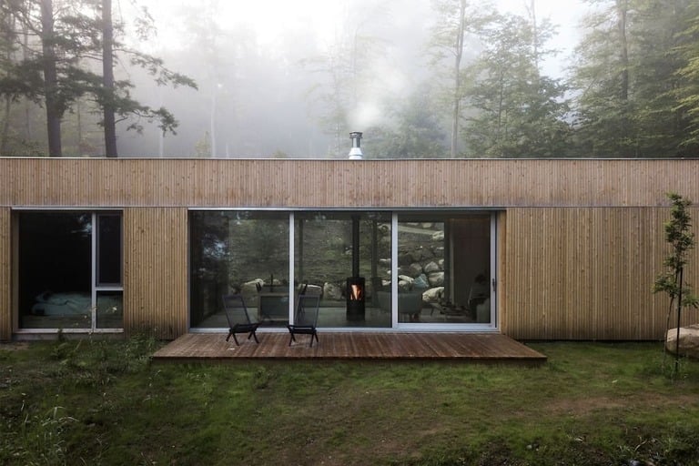 Architecture as destination in Quebec's forested highlands in La Conception, Quebec