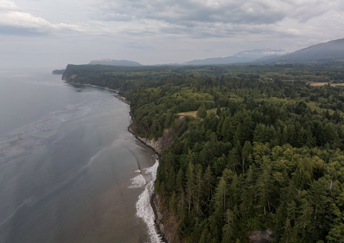 Can you spot the basecamp tucked into this coastal forest? When we say “nestled,” we mean it. Privacy here isn’t a promise—it’s the design.