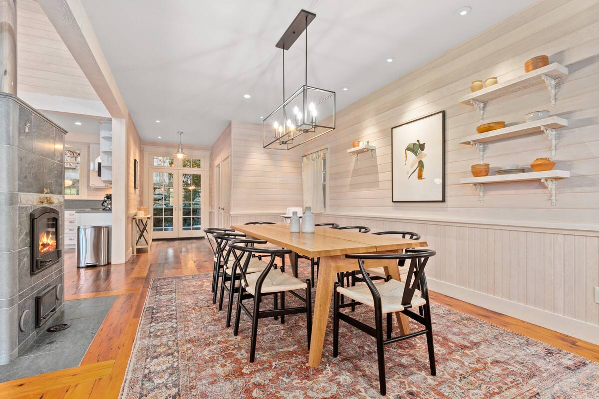 Dining table extensions in closet (seats 8-12)